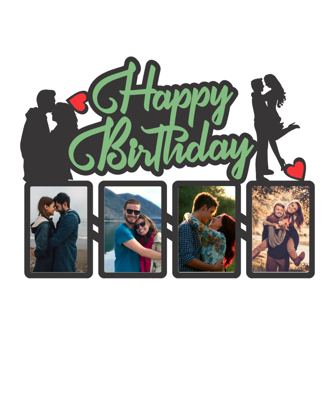Happy Birthday Photo Frame – Personalised Collage Wall Décor- 04FR0020