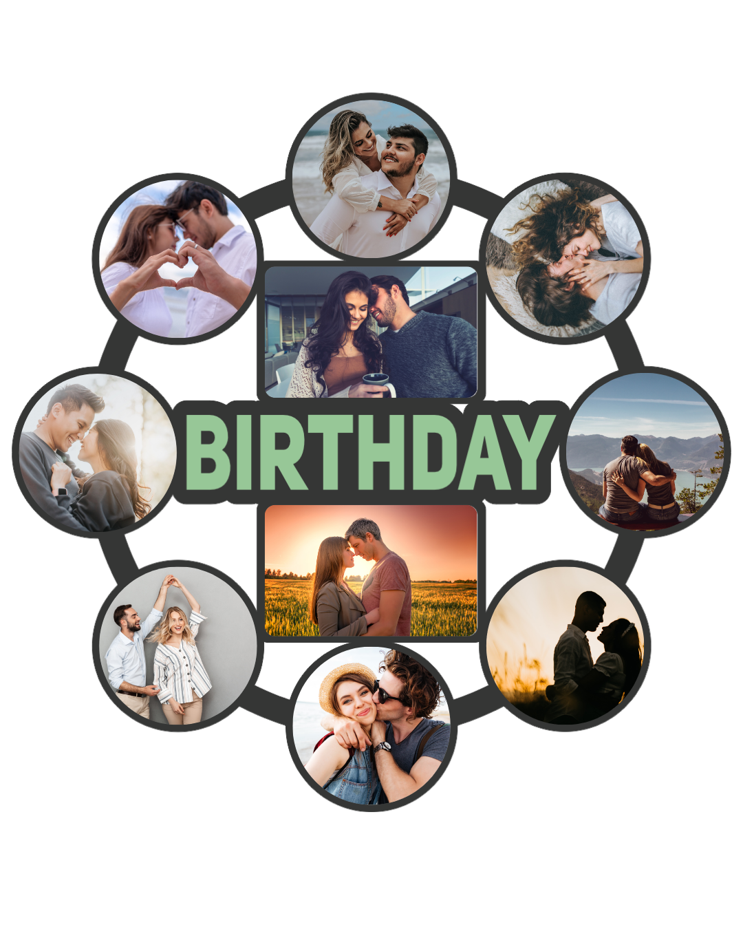 Happy Birthday Photo Frame – Personalised Collage Wall Décor- 04FR0020