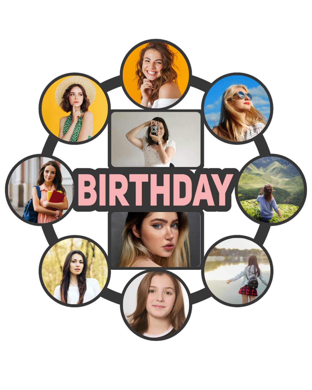Happy Birthday Photo Frame – Personalised Collage Wall Décor- 04FR0020