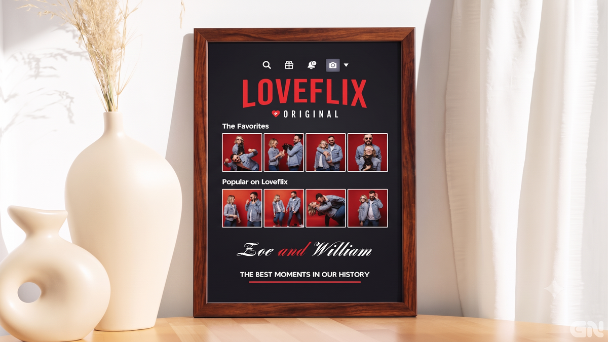 Personalised Couple Love Story Frame – Loveflix Original Categories
