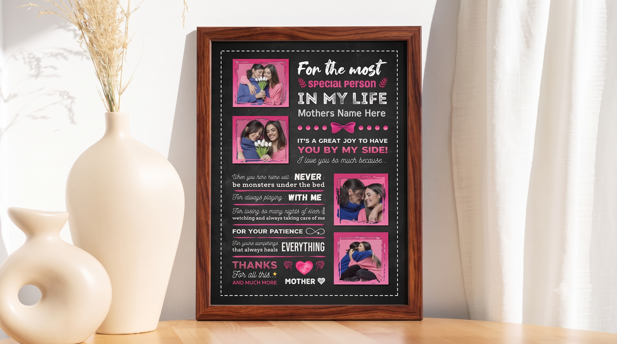 Personalised Mother's Day Frame – Most Special Person Chalkboard Memories