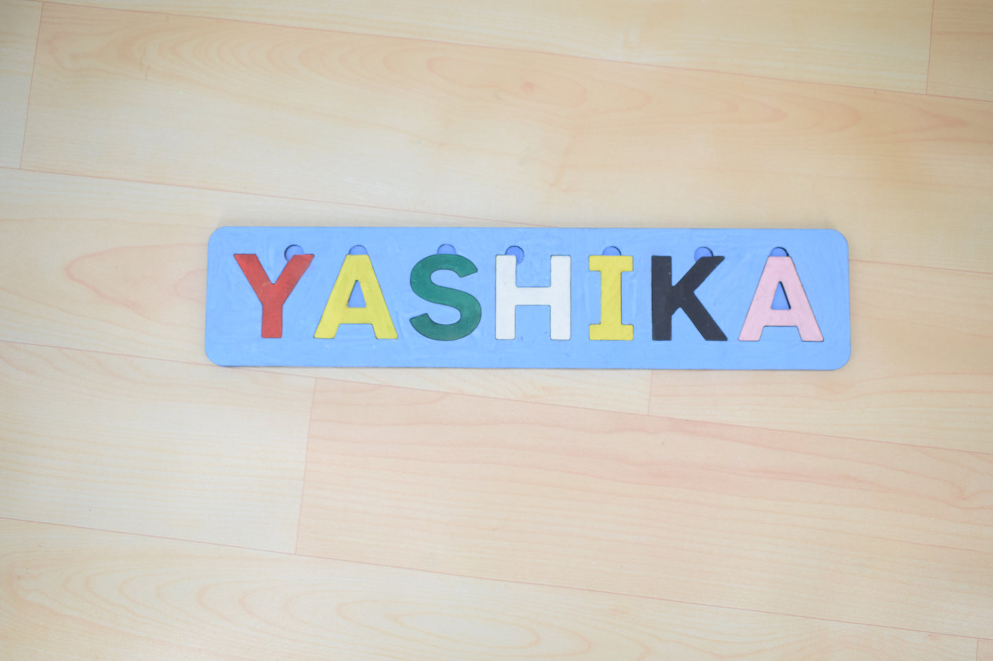 Quitiz Personalized Wooden Name Puzzle with Paints & Brush – Customizable Kids Learning Toy - 07KS0016