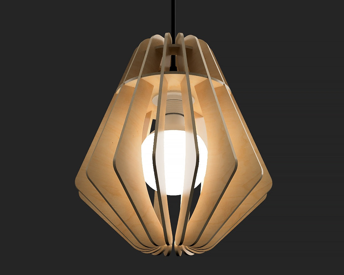 Nordic Wooden Pendant Lamp Collection – Geometric & Spiral Ceiling Lights - 18LP0001