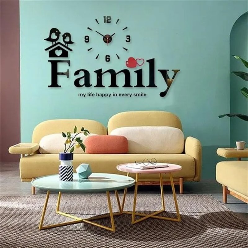 Acrylic Wall Clock- Home & Family - 21HD0002