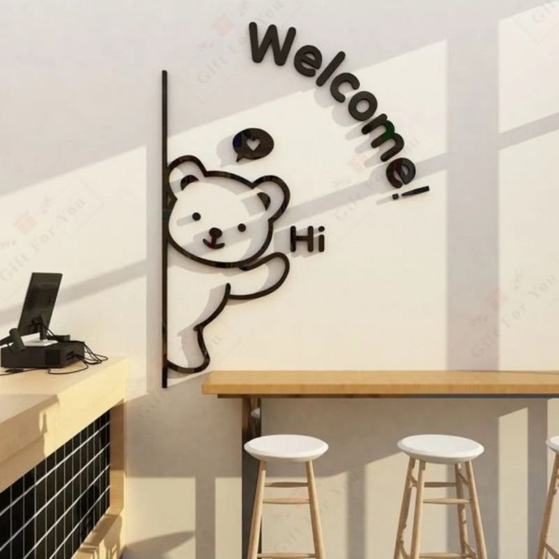 Cute Bear Welcome Wall Decor - 21HD0022