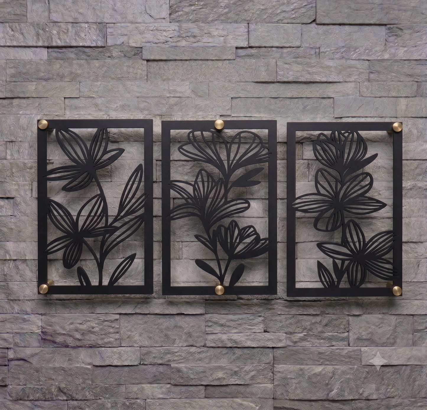 Botanical Floral Lily 3-Piece Wall Art Set