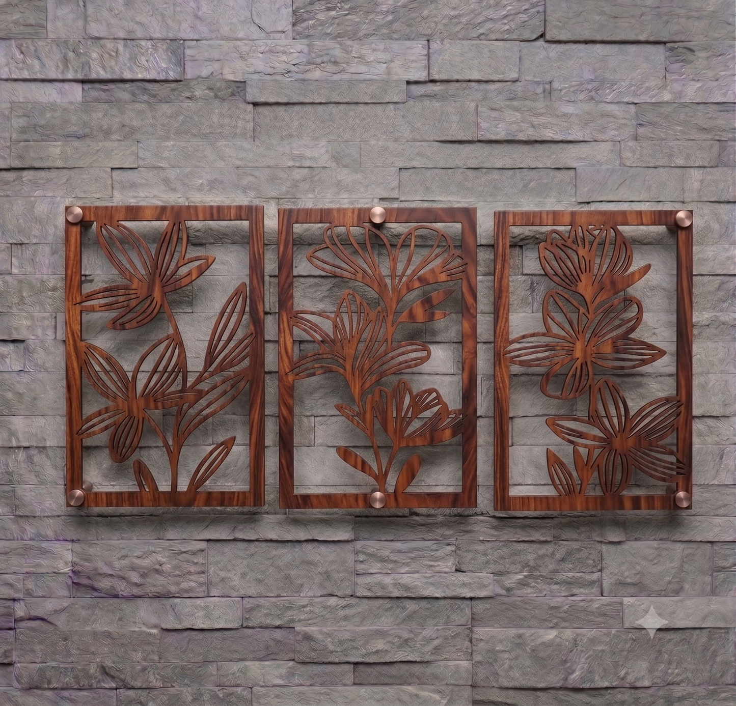 Botanical Floral Lily 3-Piece Wall Art Set