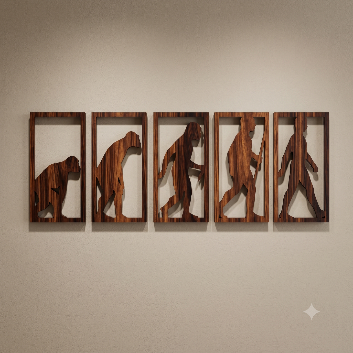 Human Evolution of Man 5-Piece Wall Hanging Set