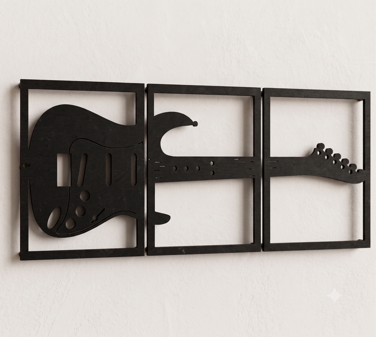 Electric Guitar Triptych 3-Piece Wall Hanging Set
