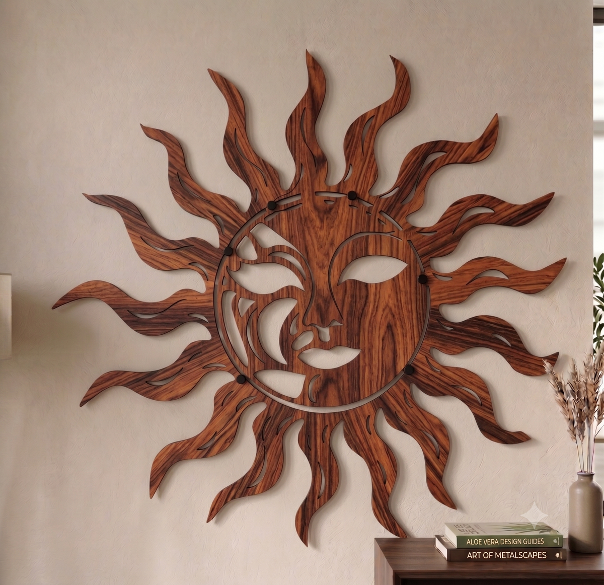 Celestial Sun Face Wall Hanging Art
