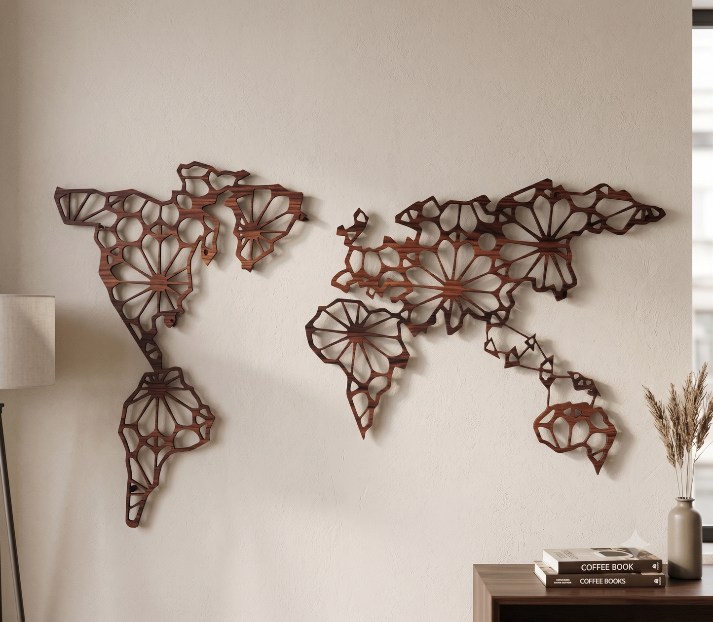 Geometric Mandala World Map Wall Hanging Art