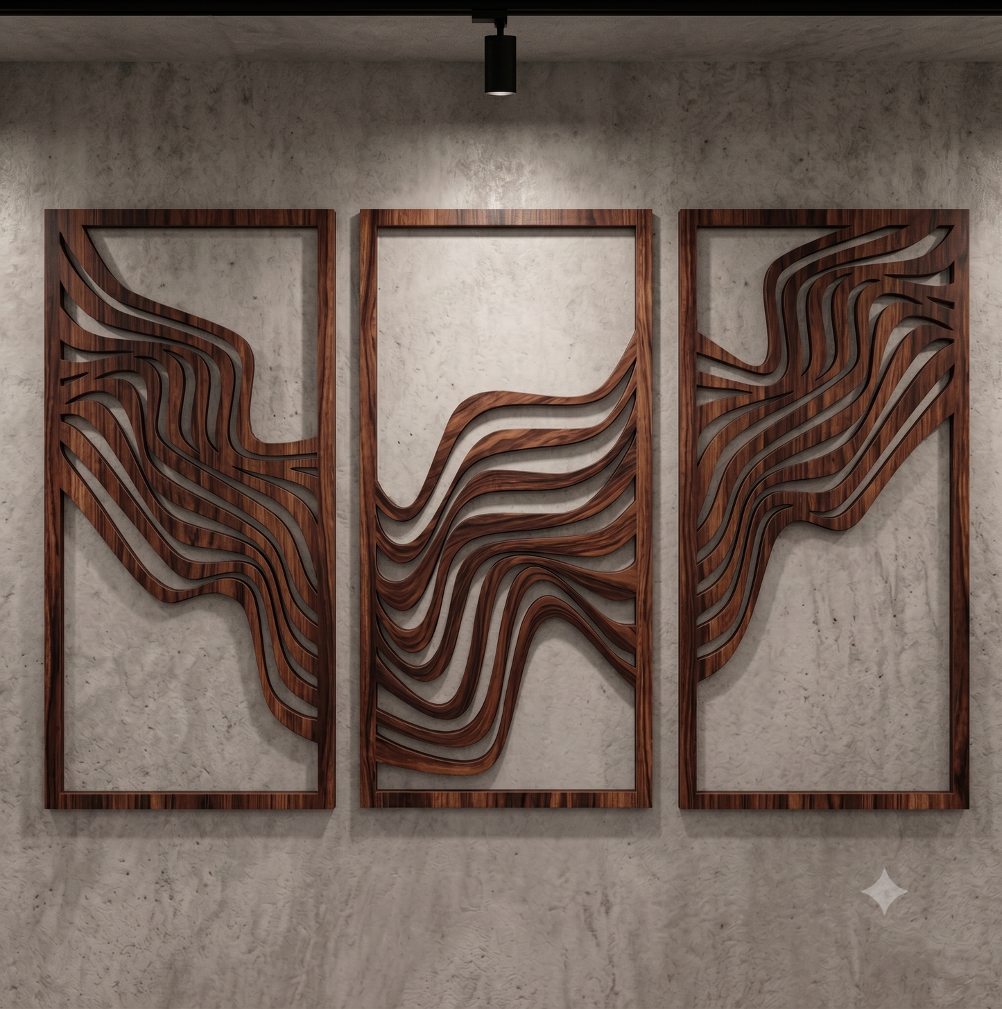 Abstract Flowing Waves Framed 3-Piece Wall Art Set