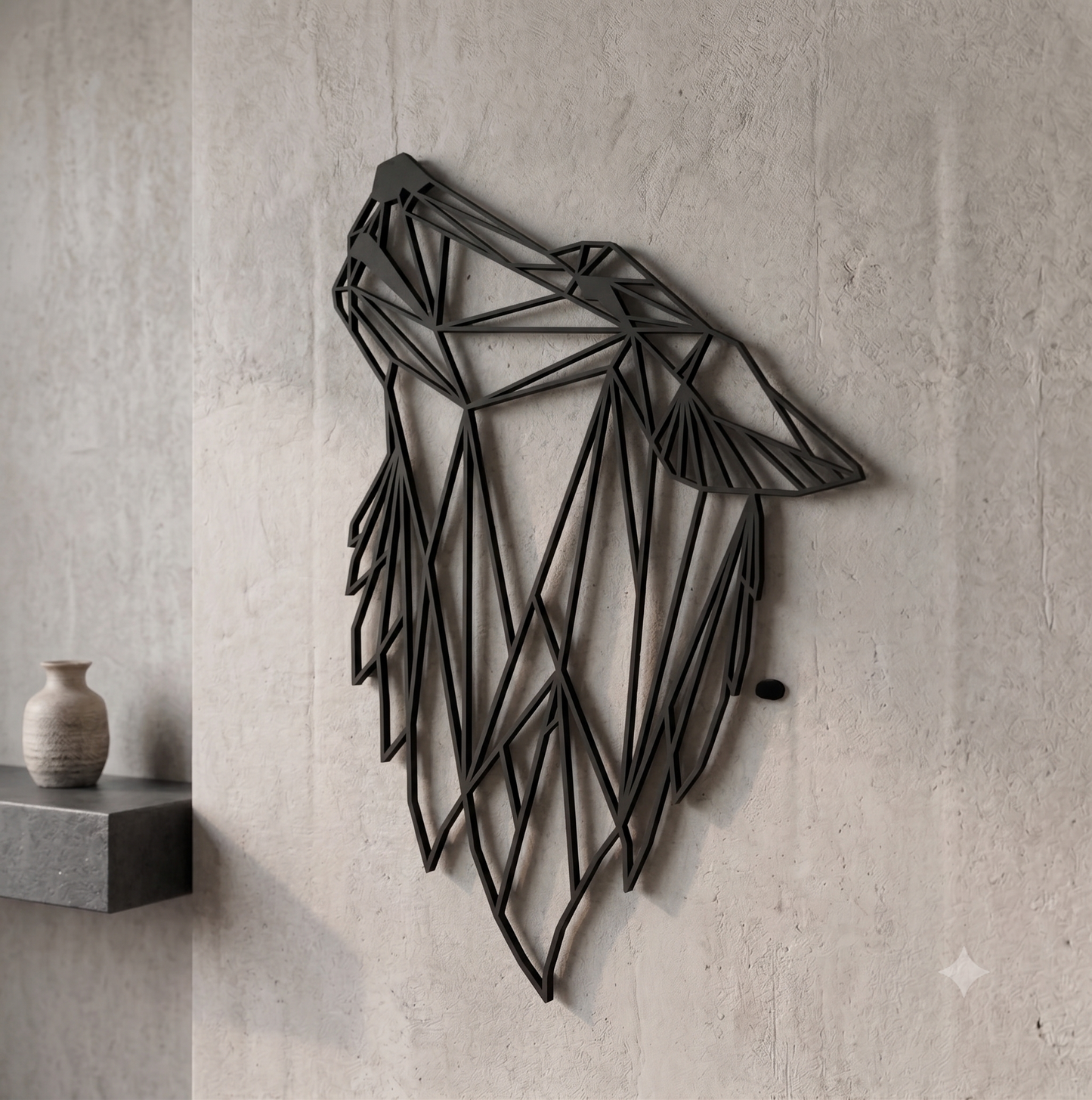 Geometric Howling Wolf Wall Hanging Art