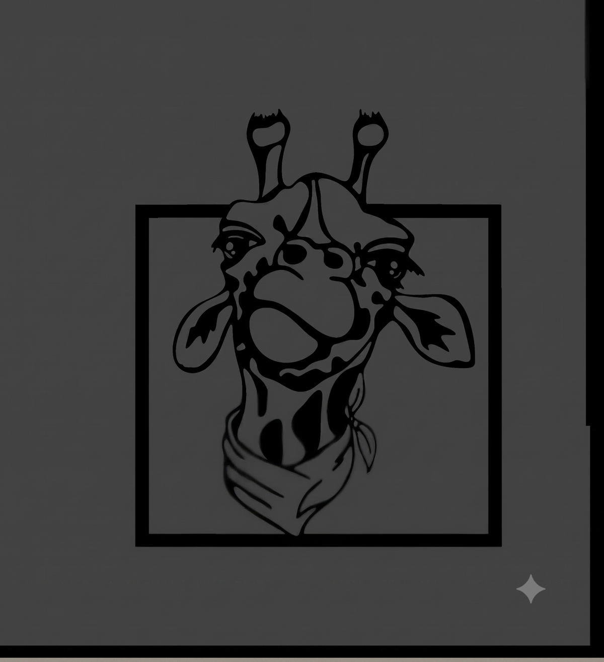 Curious Giraffe with Bandana Framed Wall Hanging Art