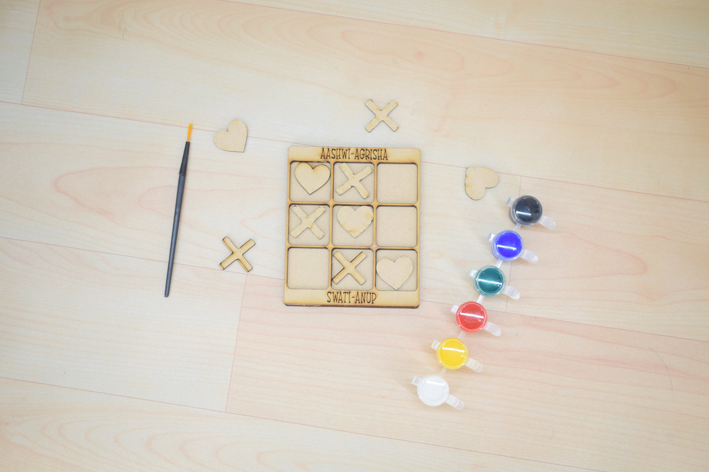Personalized Wooden Tic Tac Toe Game Board – 07KS0019