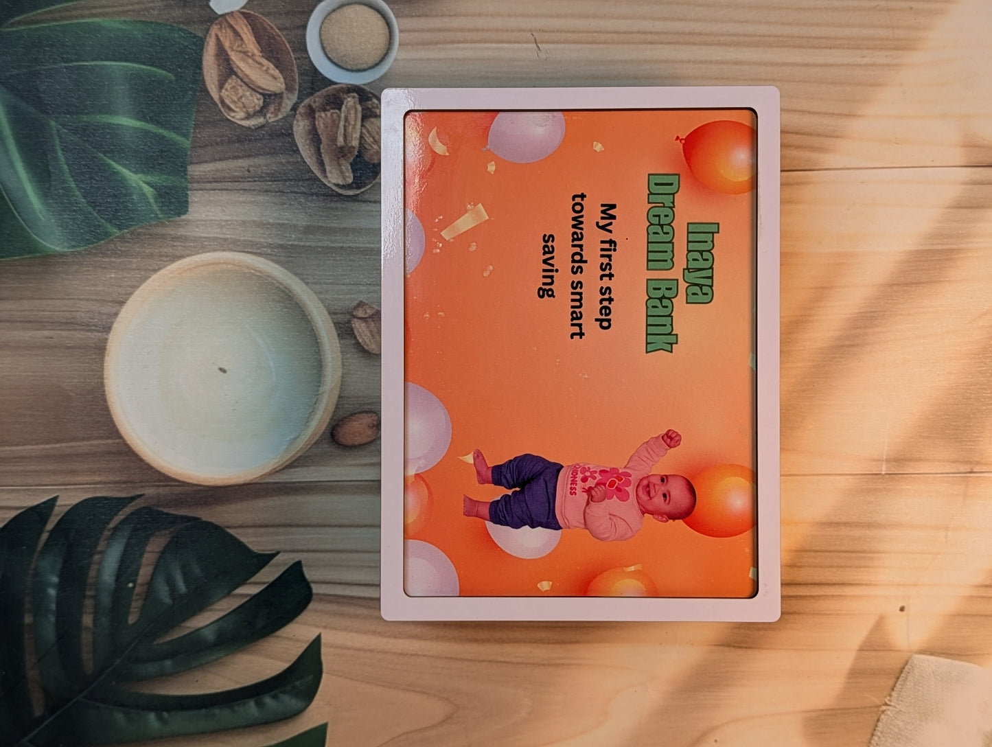Dream Bank – Personalized Wooden Piggy Bank with ₹1 Lakh Savings Tracker - 07KS0027