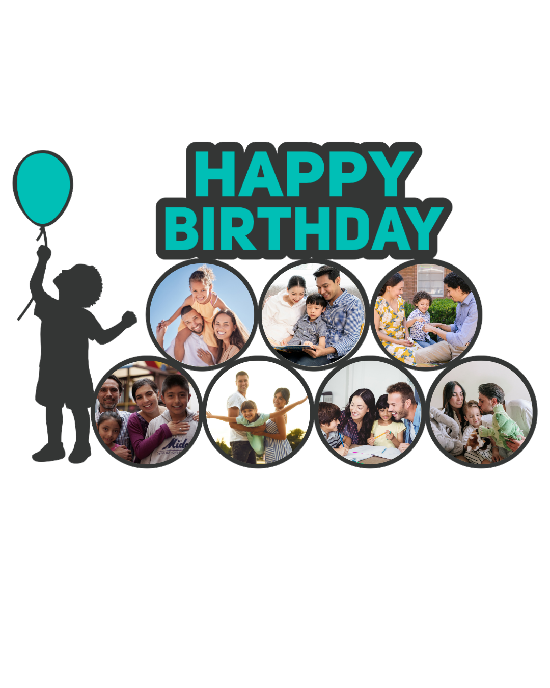 Happy Birthday Photo Frame – Personalised Collage Wall Décor- 04FR0020
