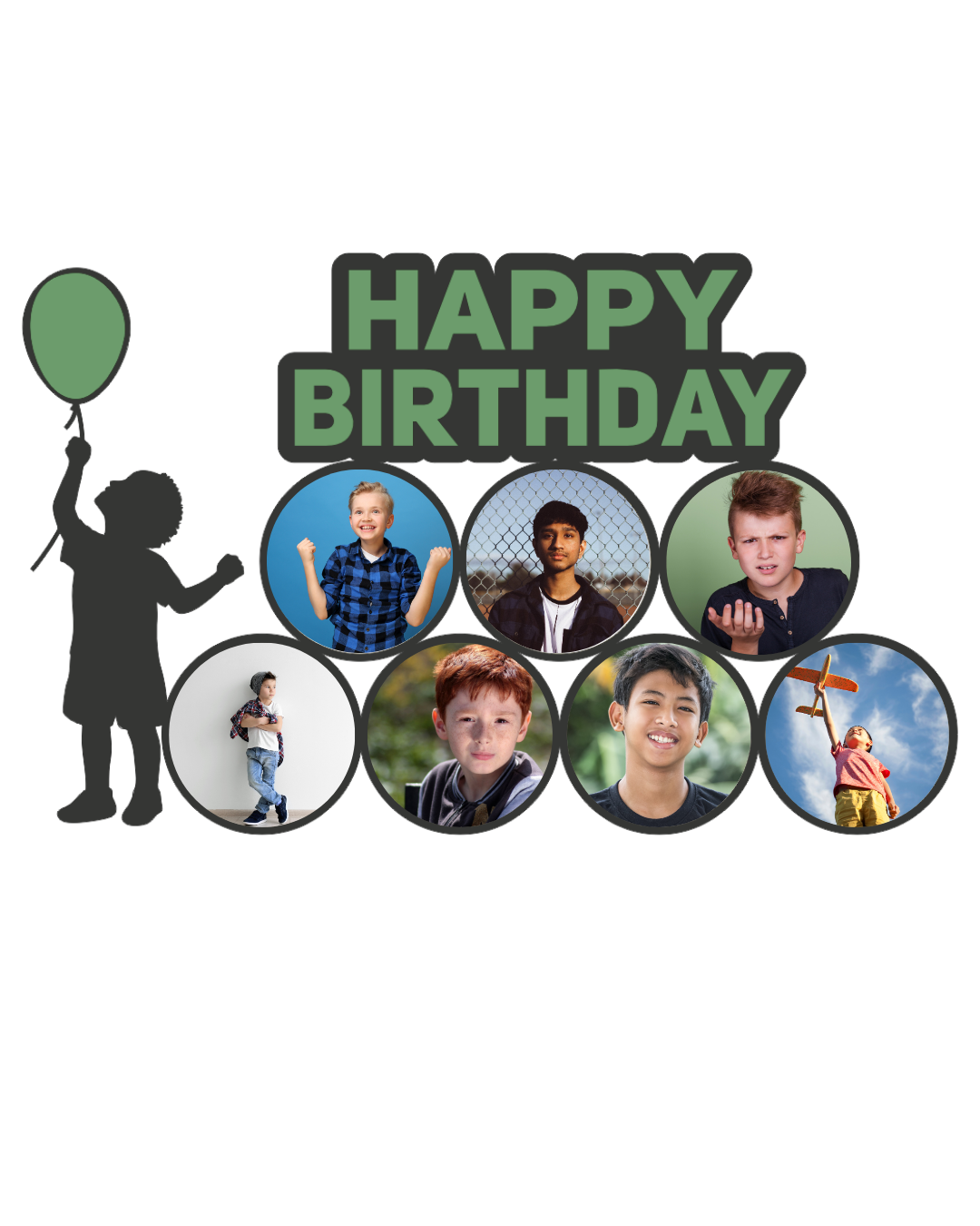 Happy Birthday Photo Frame – Personalised Collage Wall Décor- 04FR0020