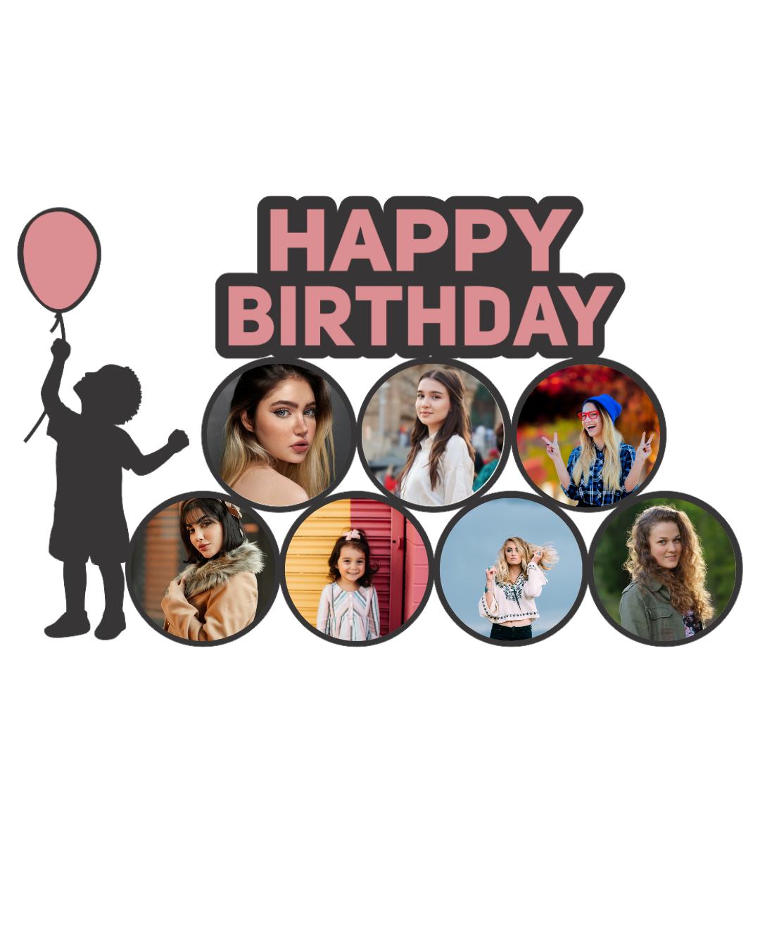 Happy Birthday Photo Frame – Personalised Collage Wall Décor- 04FR0020