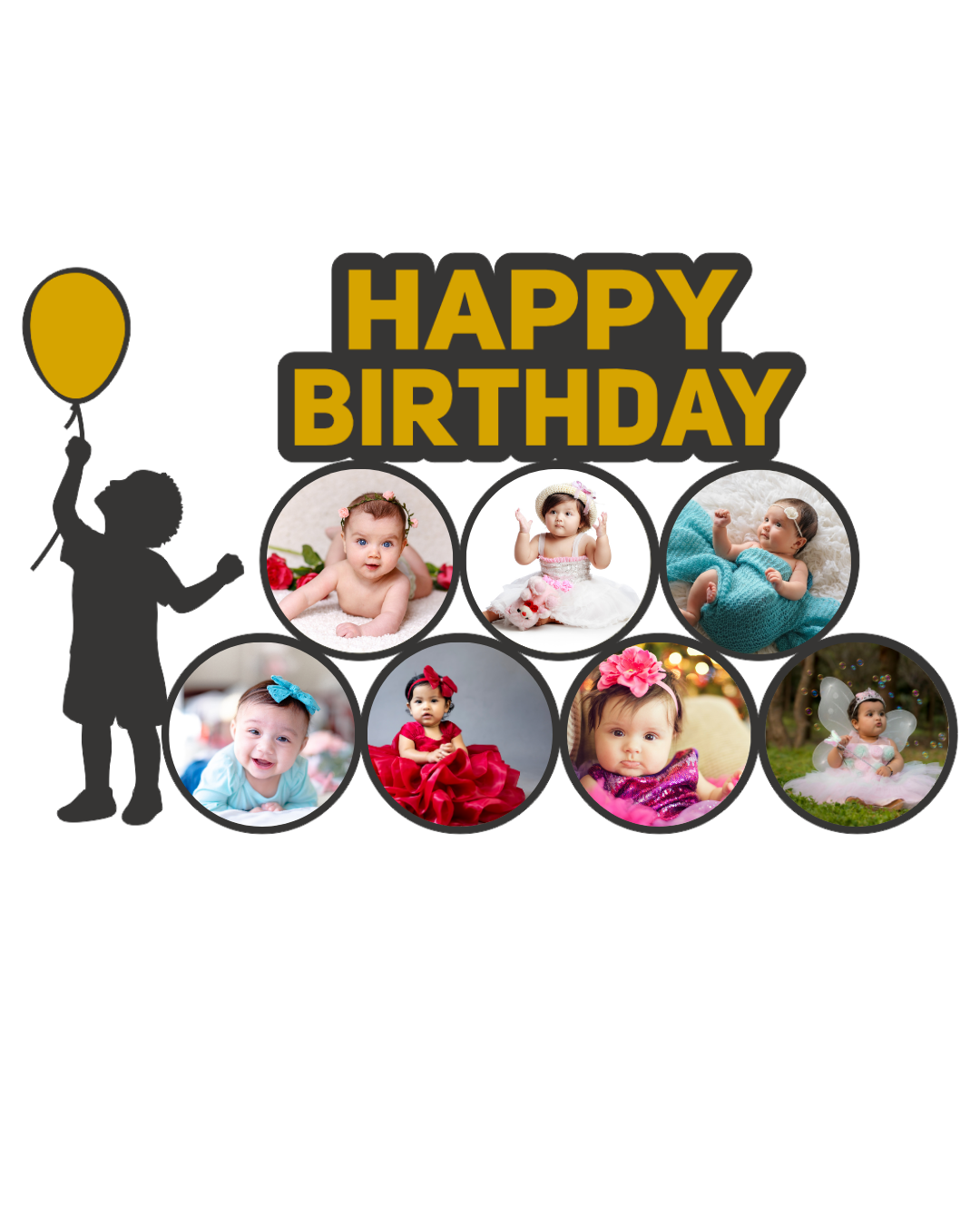 Happy Birthday Photo Frame – Personalised Collage Wall Décor- 04FR0020