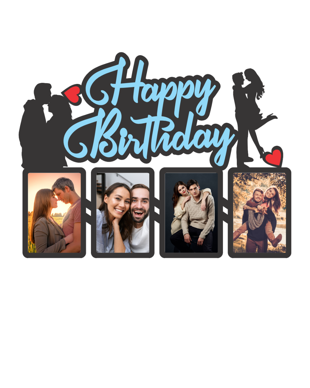 Happy Birthday Photo Frame – Personalised Collage Wall Décor- 04FR0020