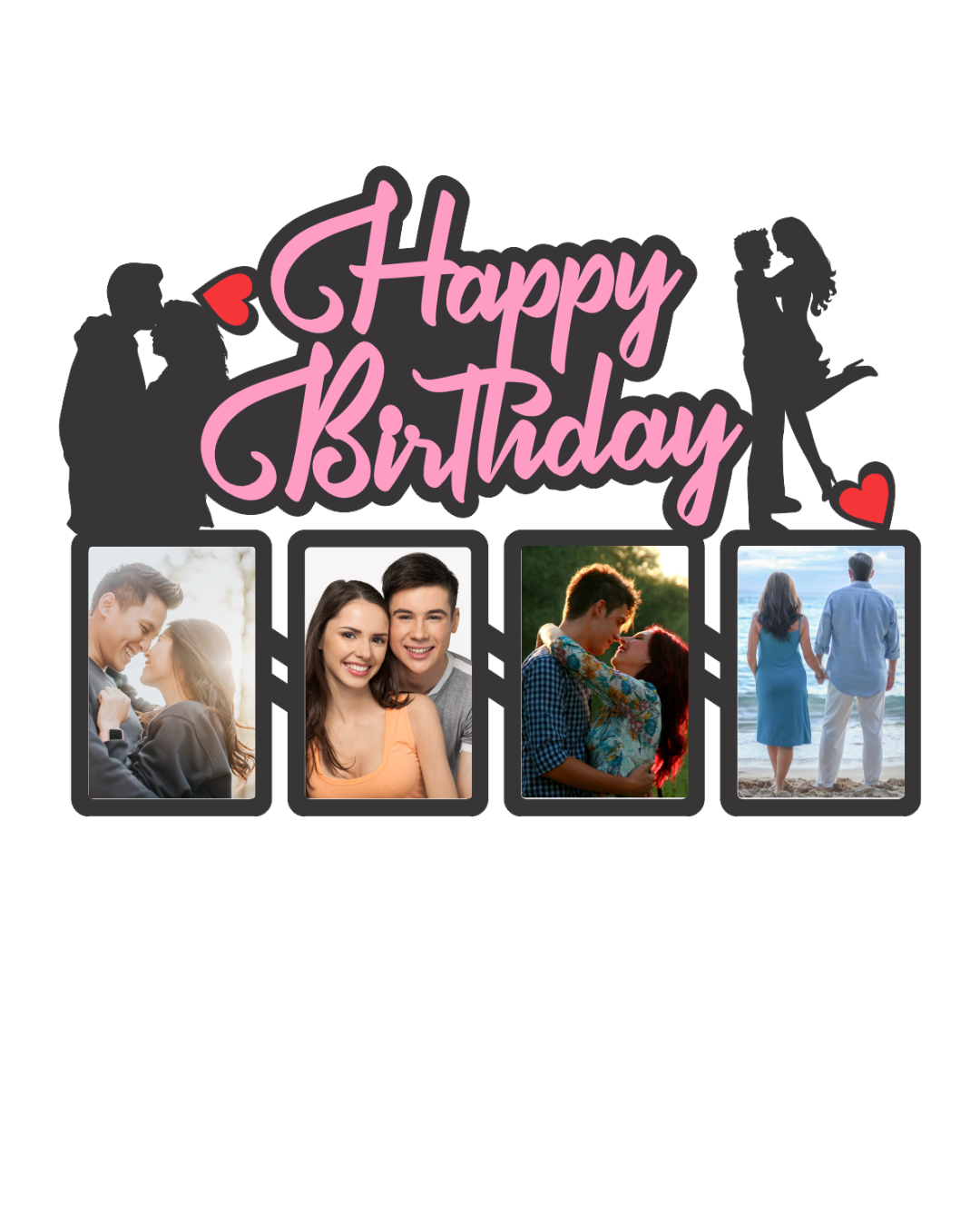 Happy Birthday Photo Frame – Personalised Collage Wall Décor- 04FR0020