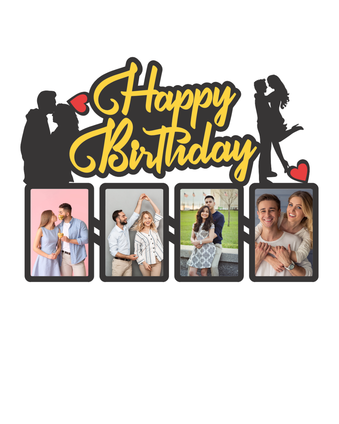 Happy Birthday Photo Frame – Personalised Collage Wall Décor- 04FR0020