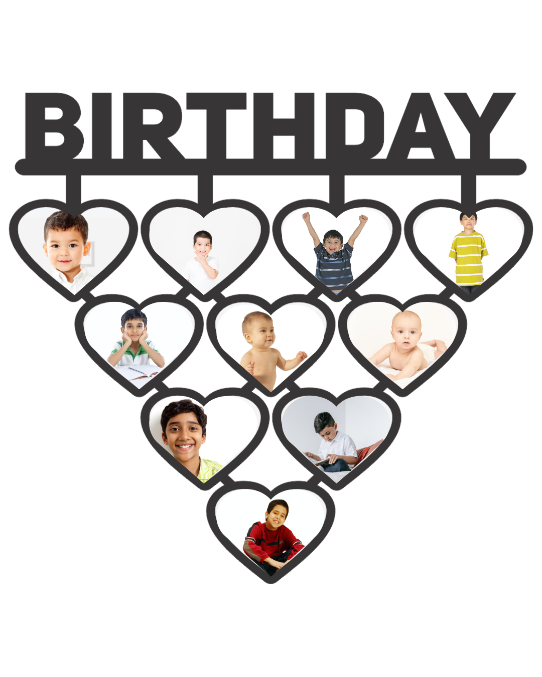 Happy Birthday Photo Frame – Personalised Collage Wall Décor- 04FR0020