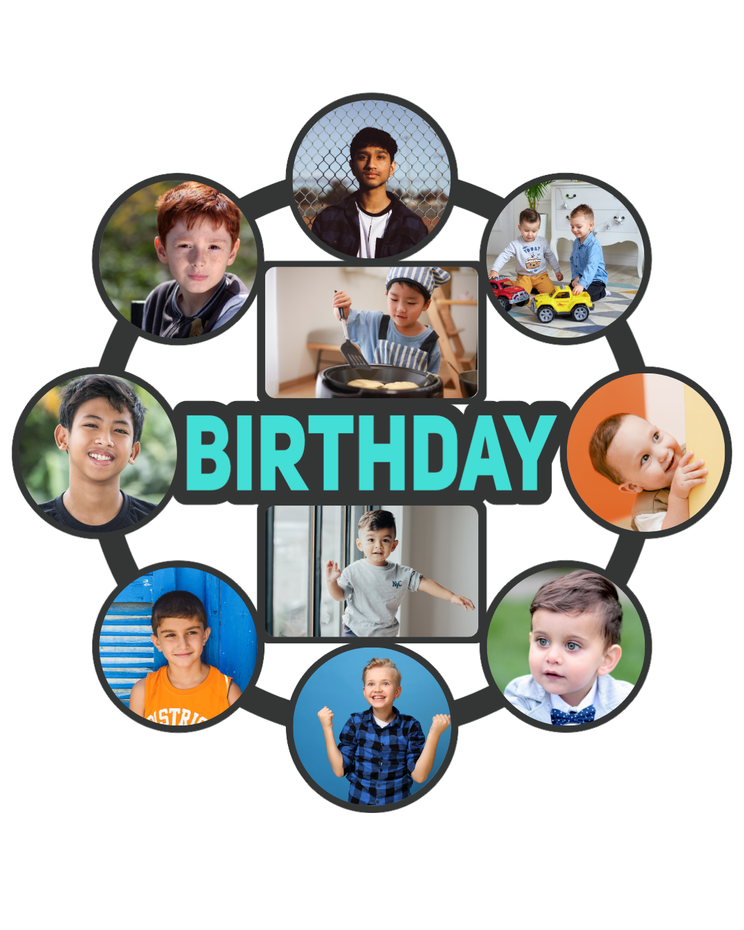 Happy Birthday Photo Frame – Personalised Collage Wall Décor- 04FR0020