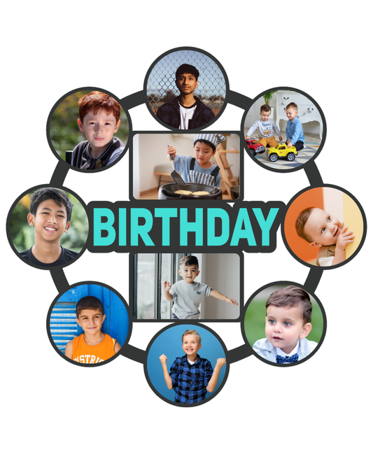 Happy Birthday Photo Frame – Personalised Collage Wall Décor- 04FR0020