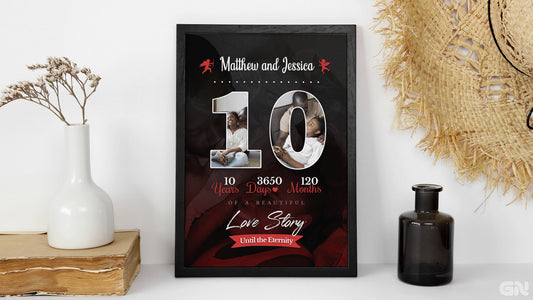 Personalised Anniversary Frame – 10 Years of Love Story