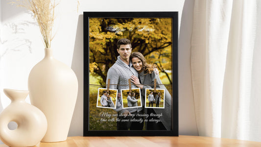 Personalised Couple Love Story Frame – Clothesline Polaroids &amp; Autumn Moments