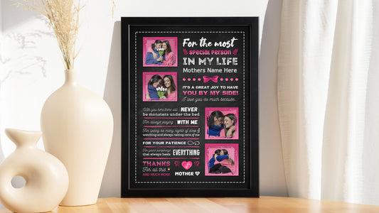 Personalised Mother's Day Frame – Most Special Person Chalkboard Memories
