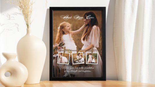 Personalised Mother's Day Frame – Clothesline Polaroids & Golden Hour Memories
