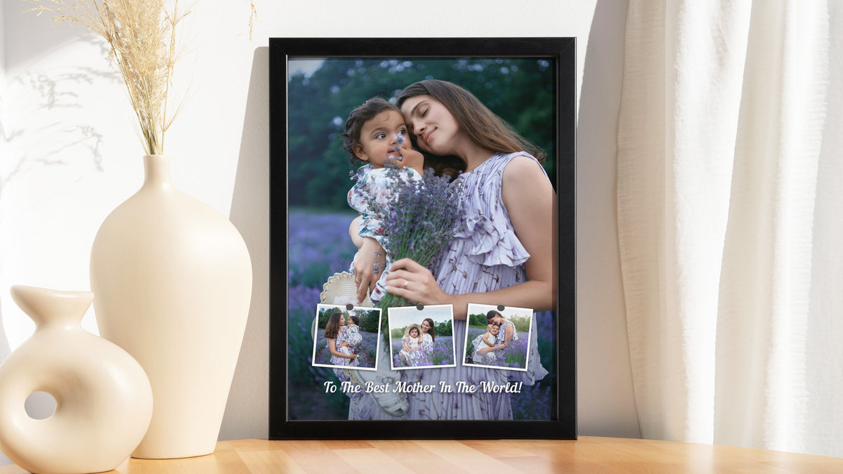 Personalised Mother's Day Frame – Lavender Fields & Pinned Snapshots