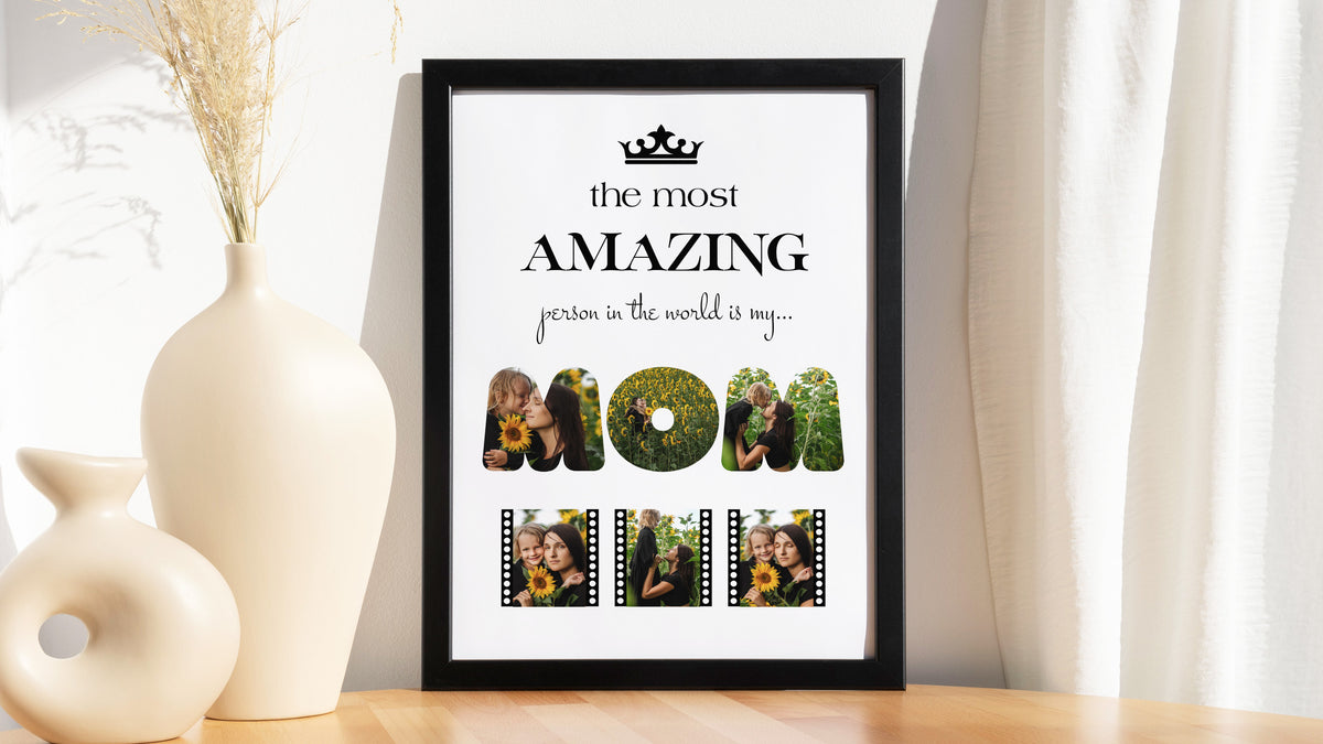 Personalised Mother's Day Frame – Queen Mom Cutout Letters & Filmstrip