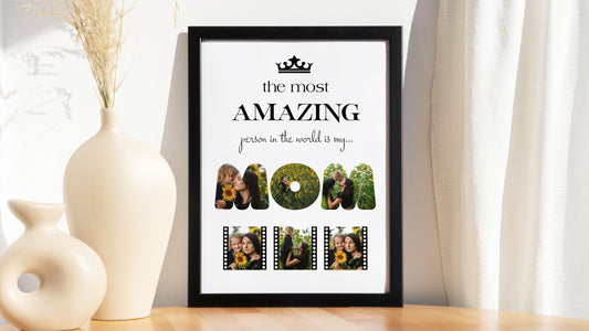 Personalised Mother's Day Frame – Queen Mom Cutout Letters & Filmstrip