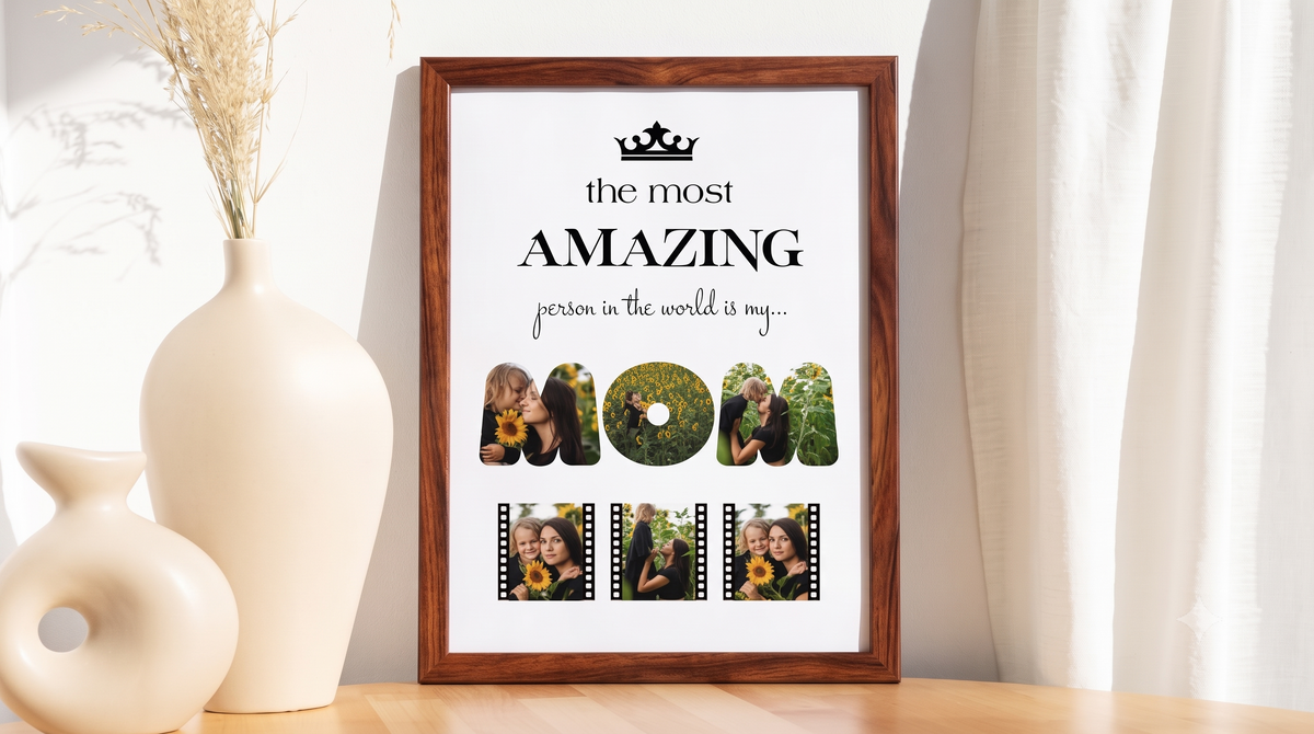 Personalised Mother's Day Frame – Queen Mom Cutout Letters & Filmstrip