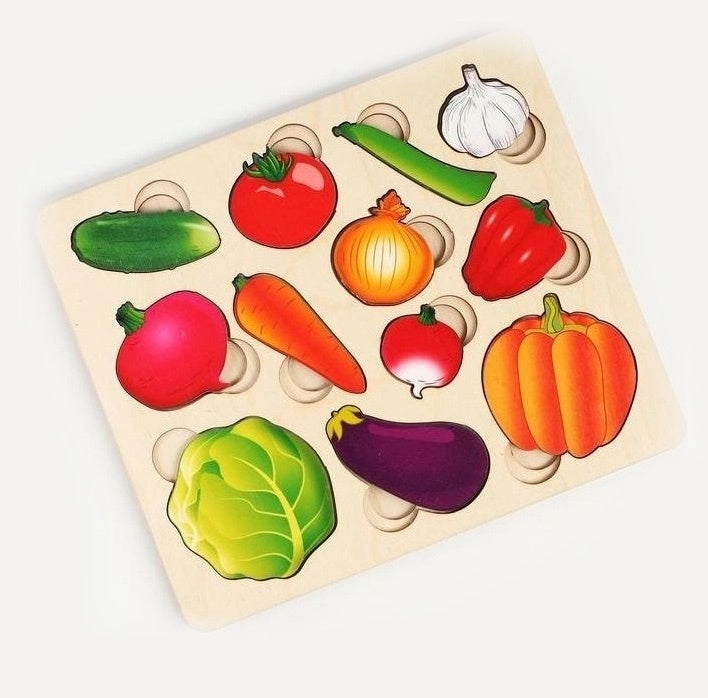 Wooden Fruit & Vegetable Learning Puzzle - 07KS0001