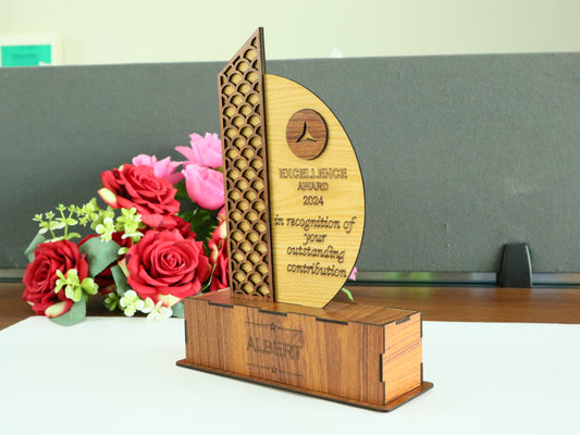 Customized Wooden Achievement Trophy – Office or Employee Awards -07KS0007