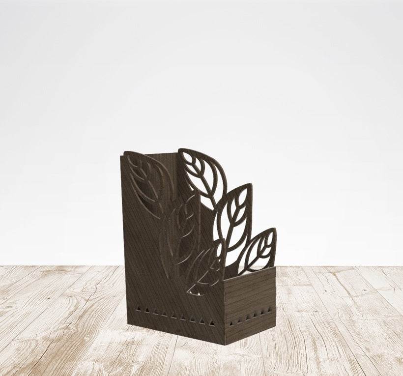 Wooden Organizer with Artistic Detailing - 11CT0004