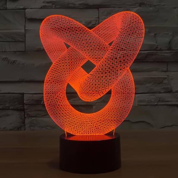 Heart 3D LED Night Light Love Heart Night Light Love Knot 3D Illusion Lamp  - 11CT0011
