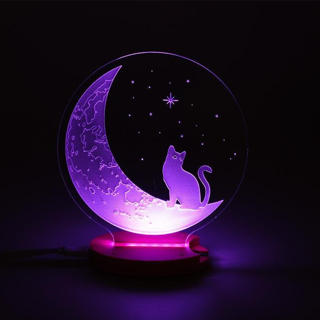 The Cat And The Moon 3D Illusion Night Light - 11CT0034