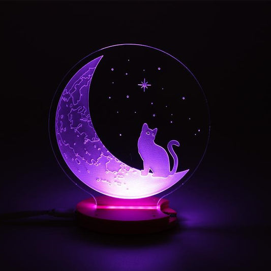 The Cat And The Moon 3D Illusion Night Light - 11CT0034