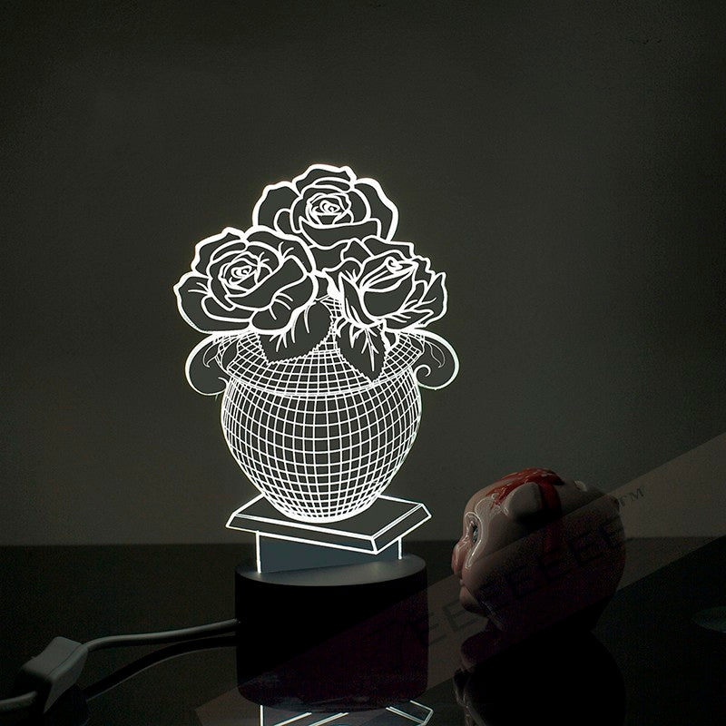 Flower Vase 3D Acrylic Lamp - 11CT0035