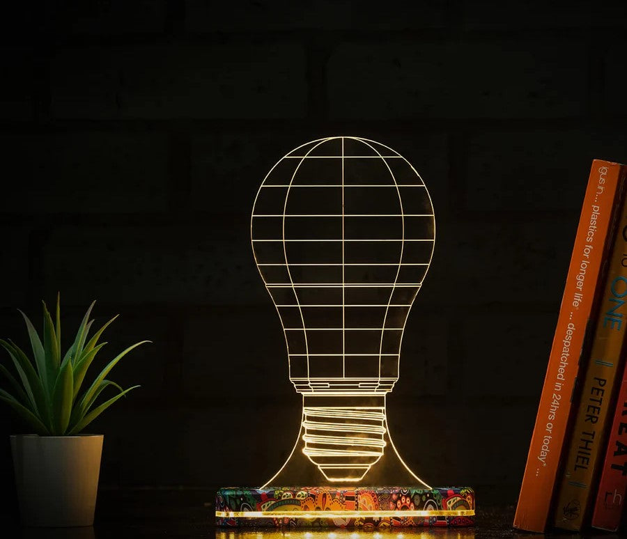Optical Illusion 3D Bulb Shape Lamp - 11CT0038