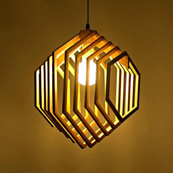 AuraGlow Modern Wooden Pendant Light Trio – 18LP0002
