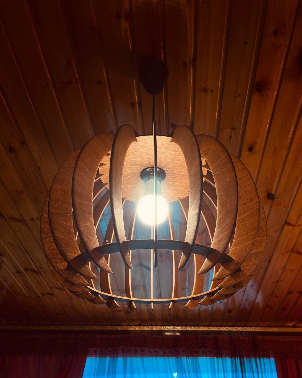 Geometric & Nature-Inspired Wooden Pendant Lamp Series – 18LP0005