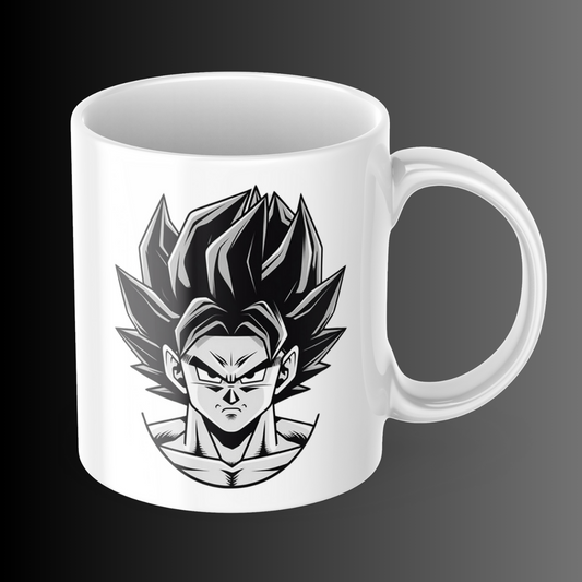 Goku Grey Black Face Design Mug