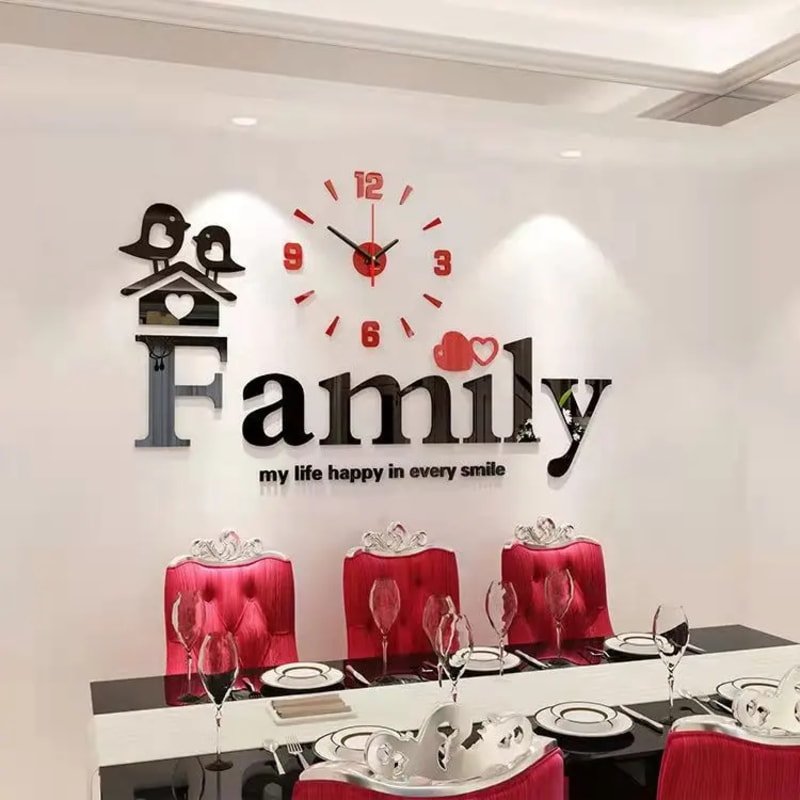 Acrylic Wall Clock-  Home & Family  - 21HD0002